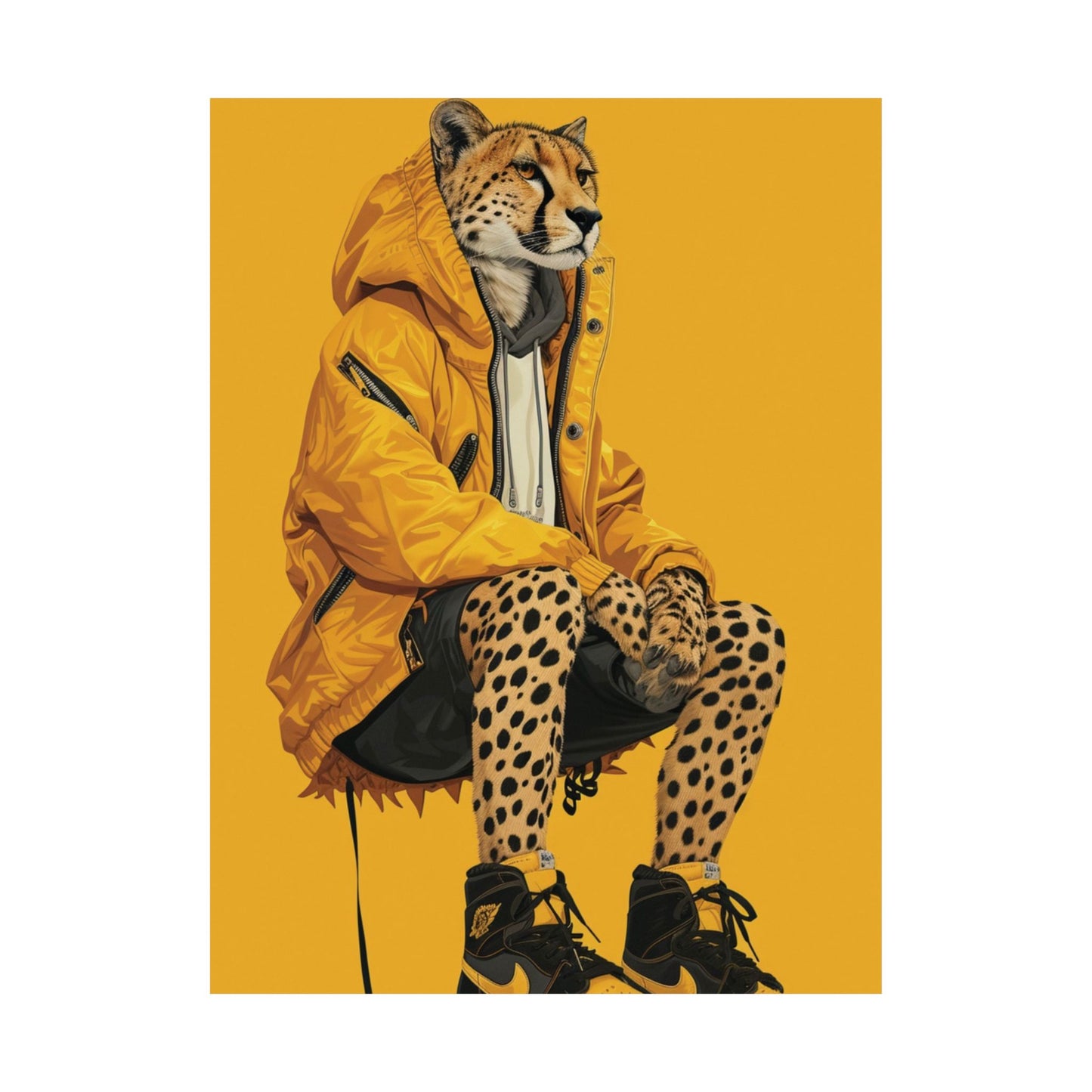 Yellow Jacket Cheetah Printed Poster