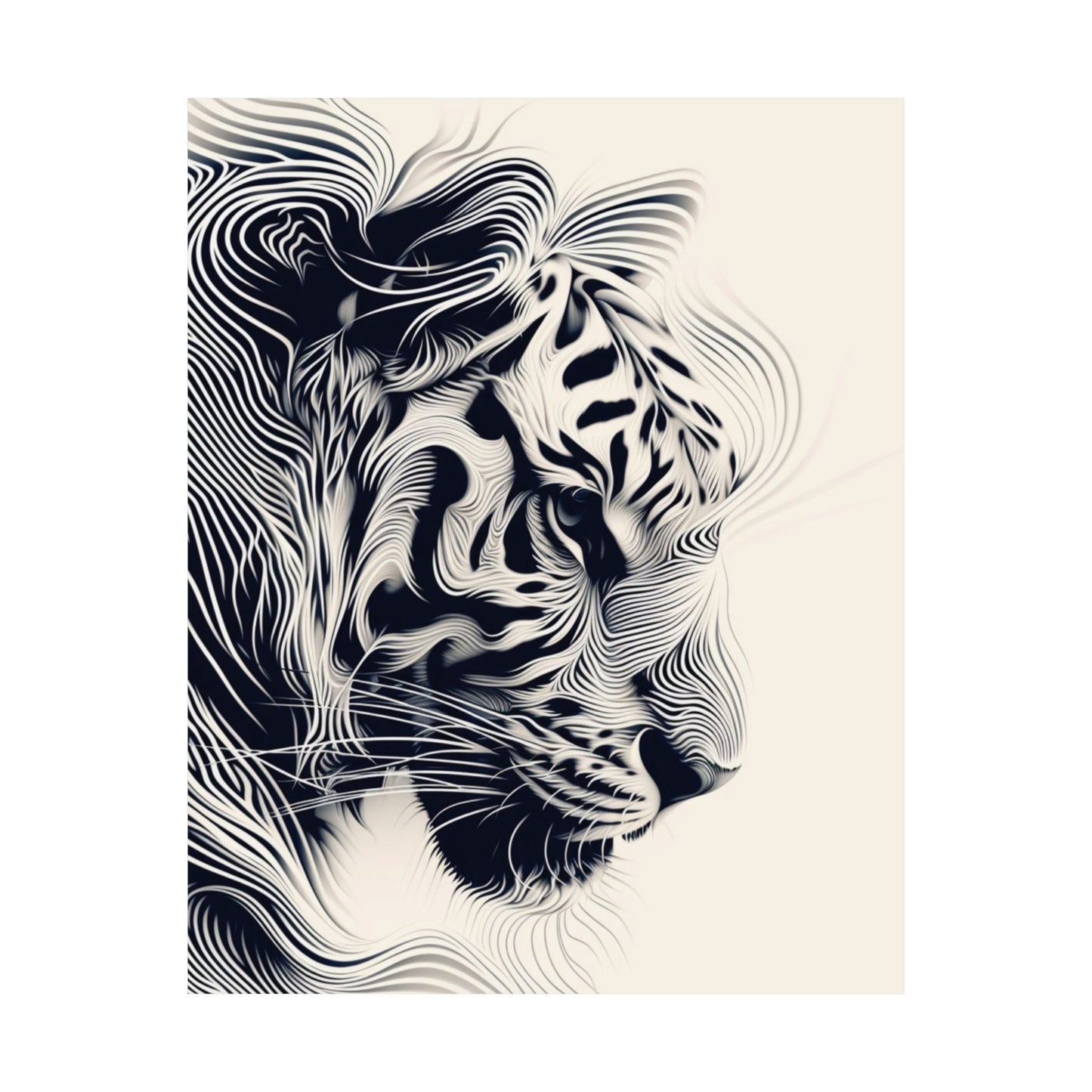 Flowing Tiger Printed Poster