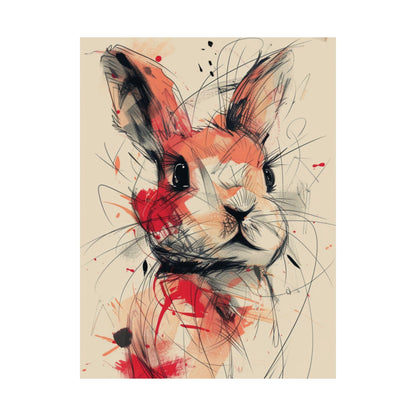 Abstract Rabbit Sketch Poster