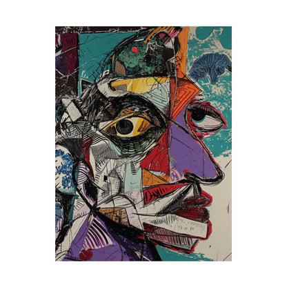 Cubist Face Expression Poster