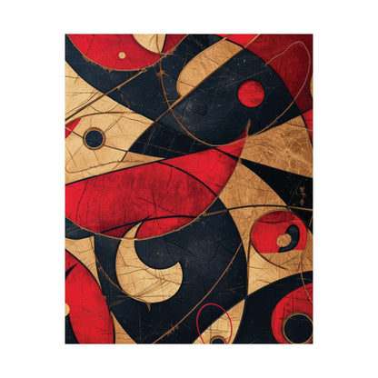 Crimson Geometry Poster