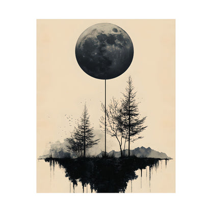 Minimalist Moon Landscape Poster
