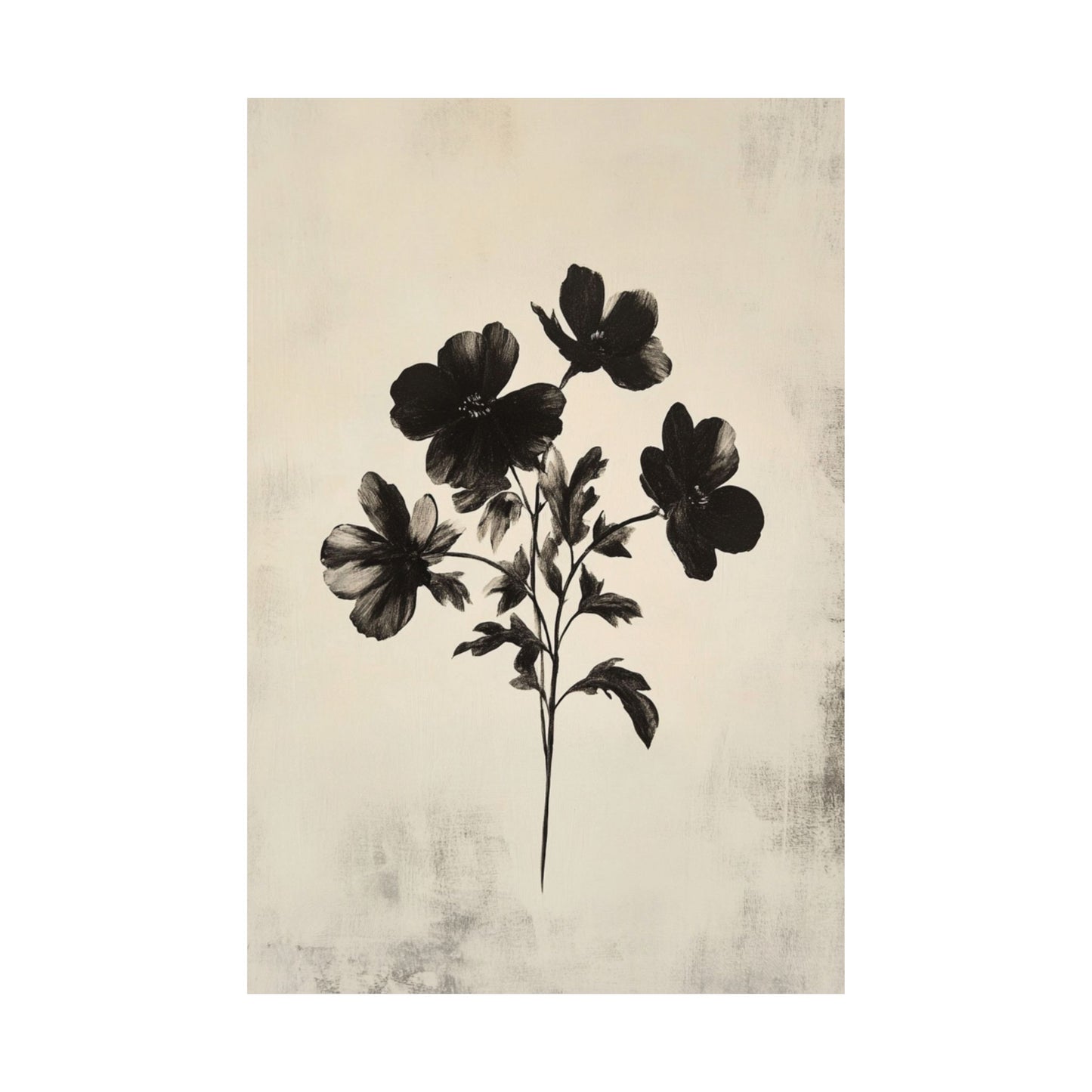 Vintage Dark Floral Poster