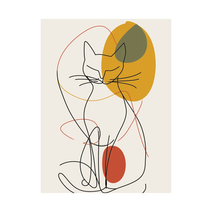 Abstract Cat in Autumn Tones Poster