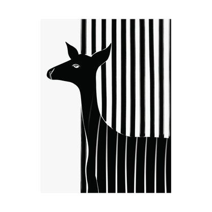 Monochrome Striped Deer Poster