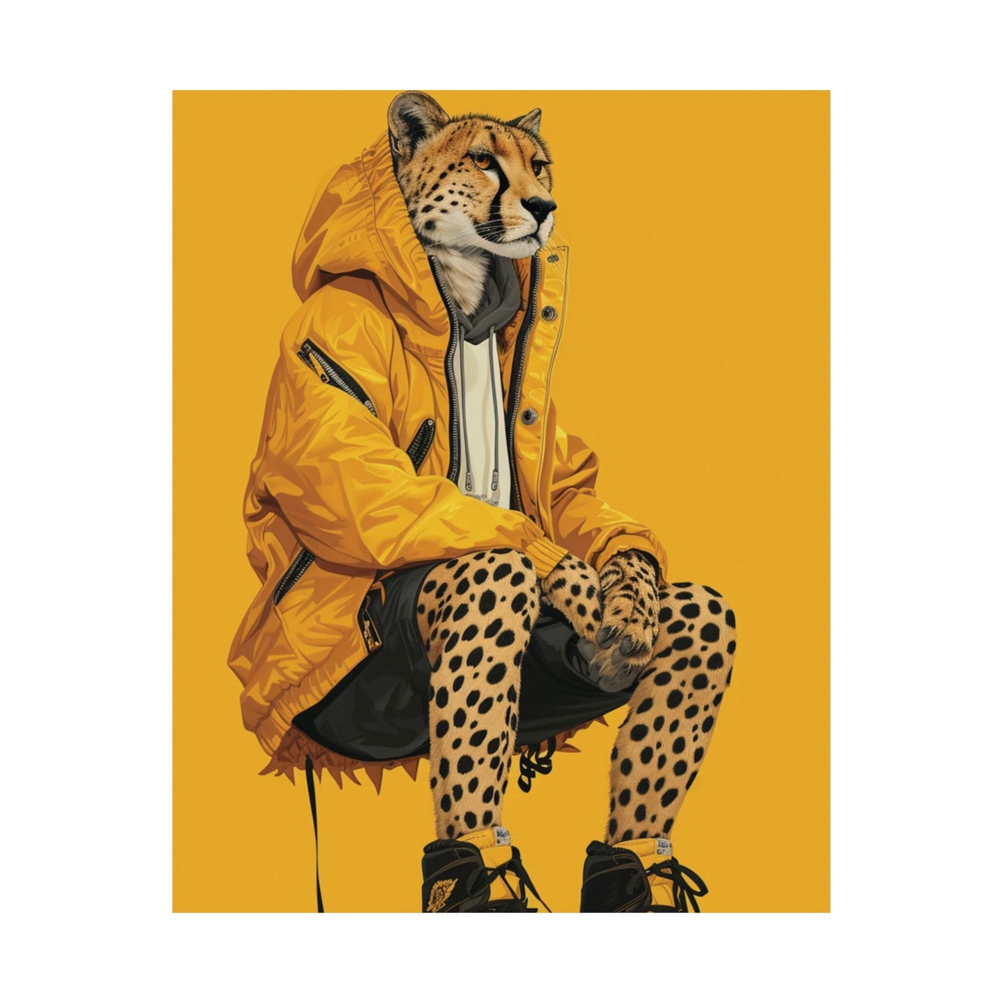 Yellow Jacket Cheetah Printed Poster