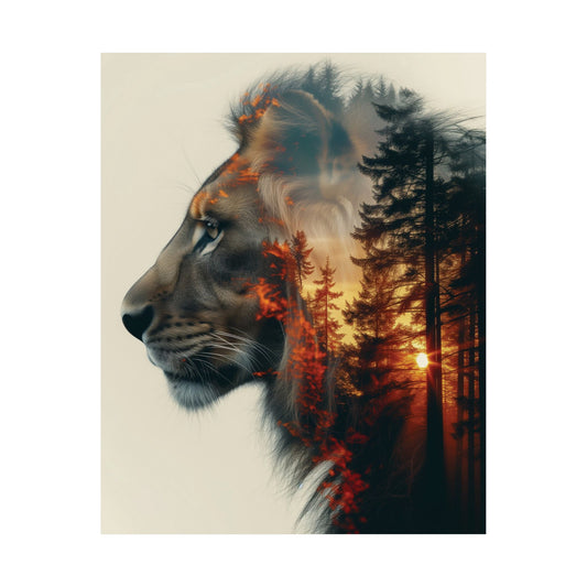 Lion Forest Spirit Printed Poster
