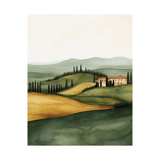 Mediterranean Rolling Fields Wall Art Poster