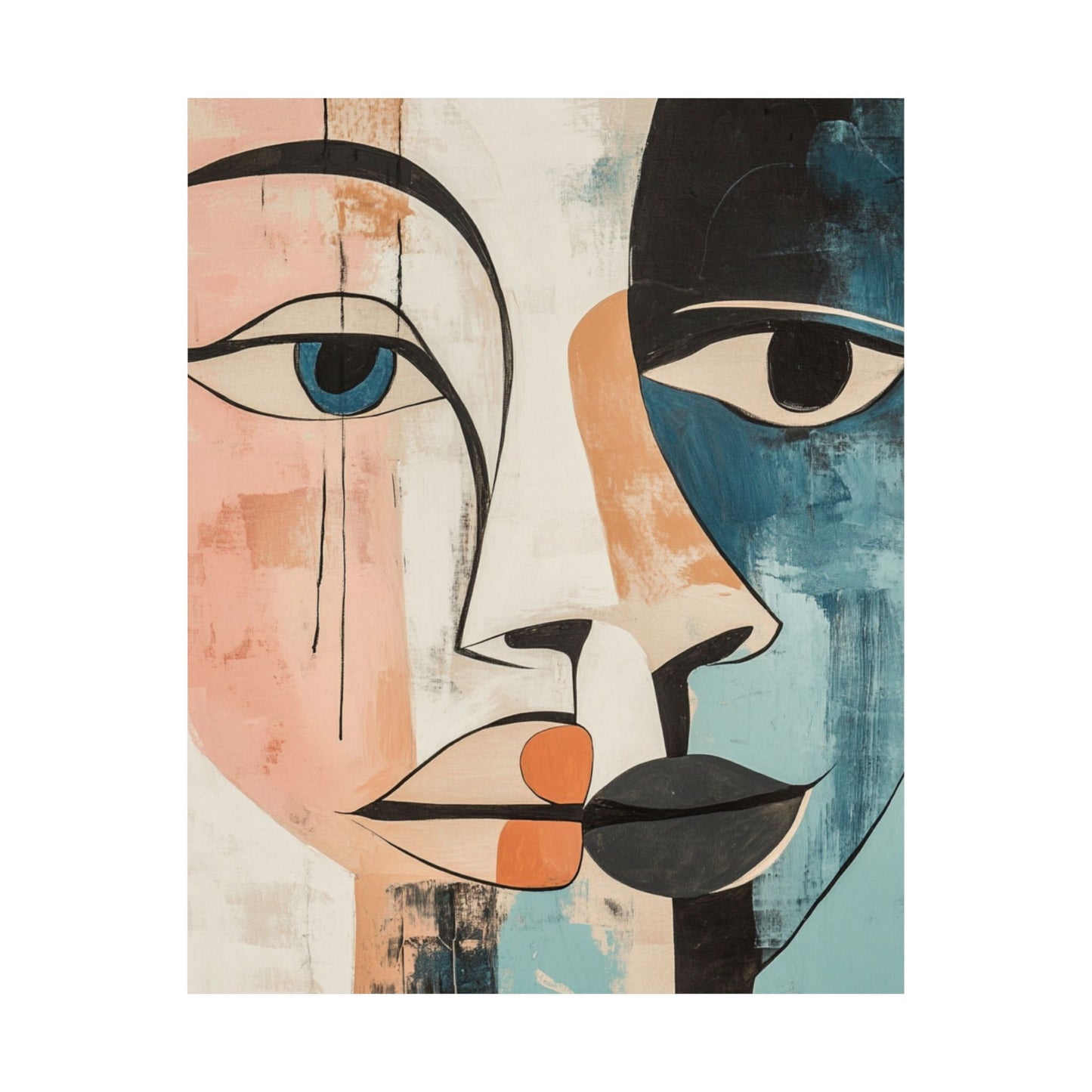 Cubist Split Face Poster