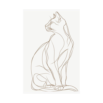 Minimalist Cat Line Art Poster