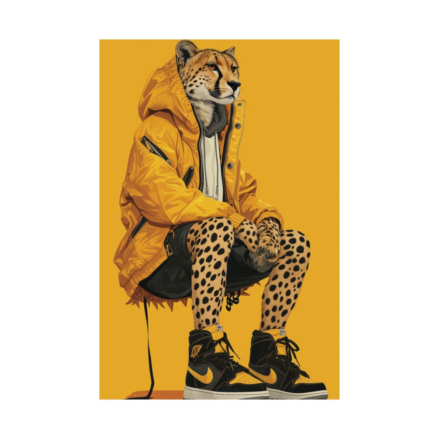Yellow Jacket Cheetah Printed Poster