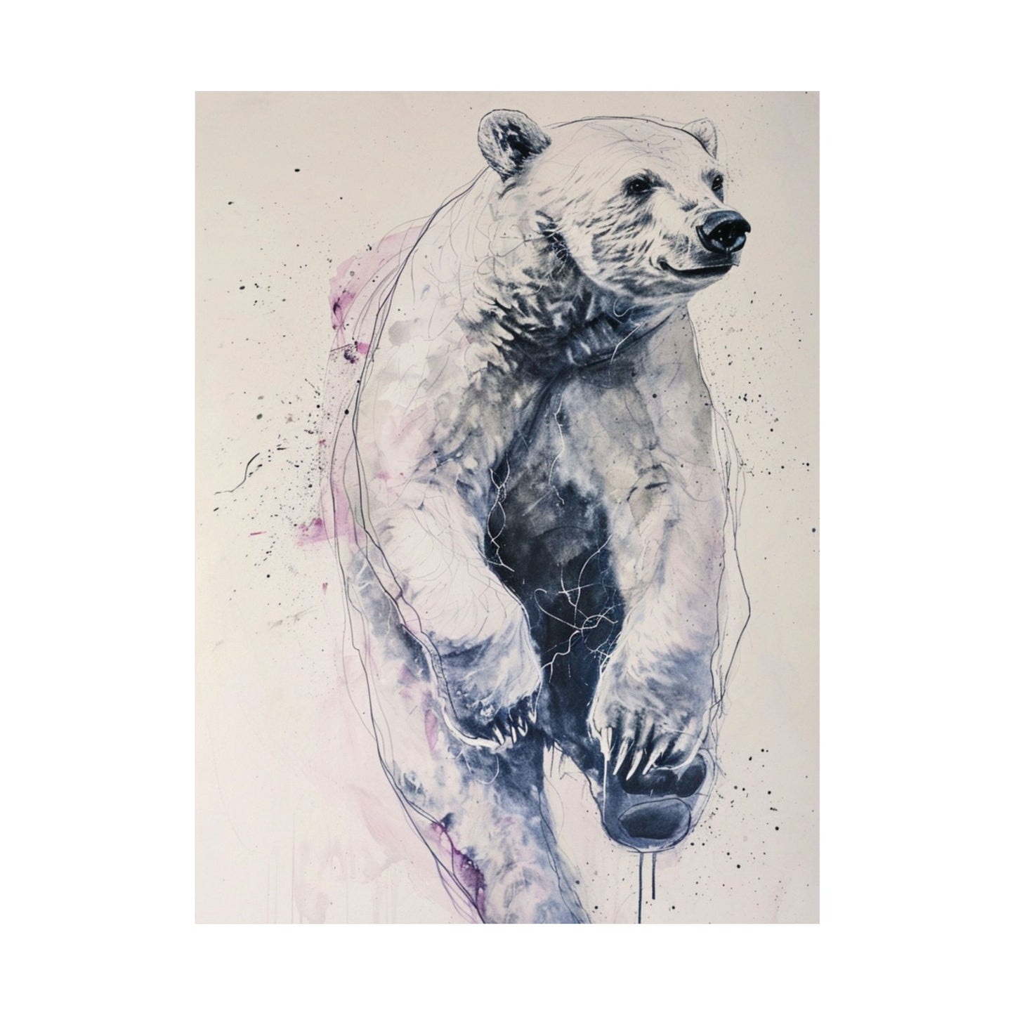Watercolor Polar Bear Printed Poster