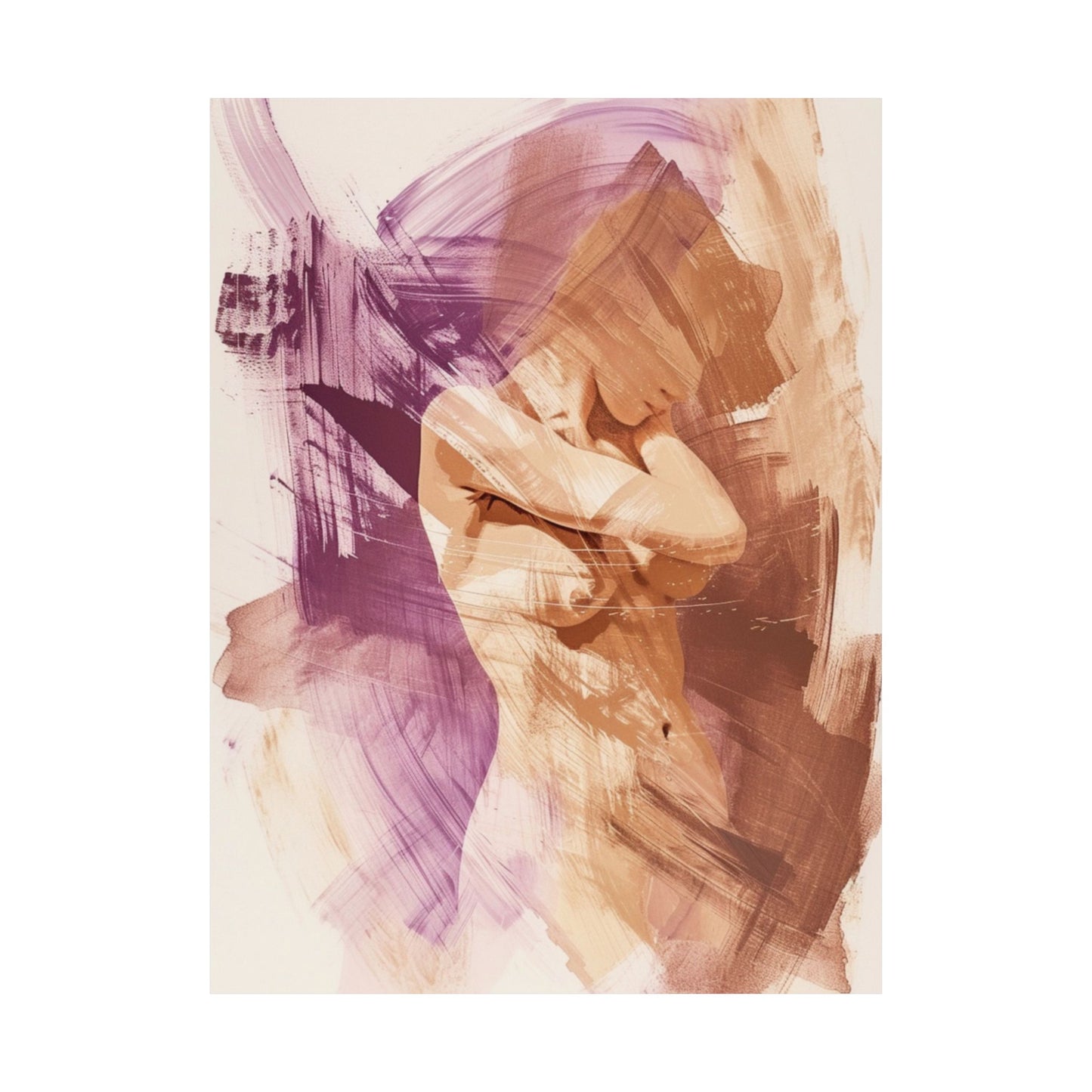 Violet Whisper Abstract Woman Printed Poster
