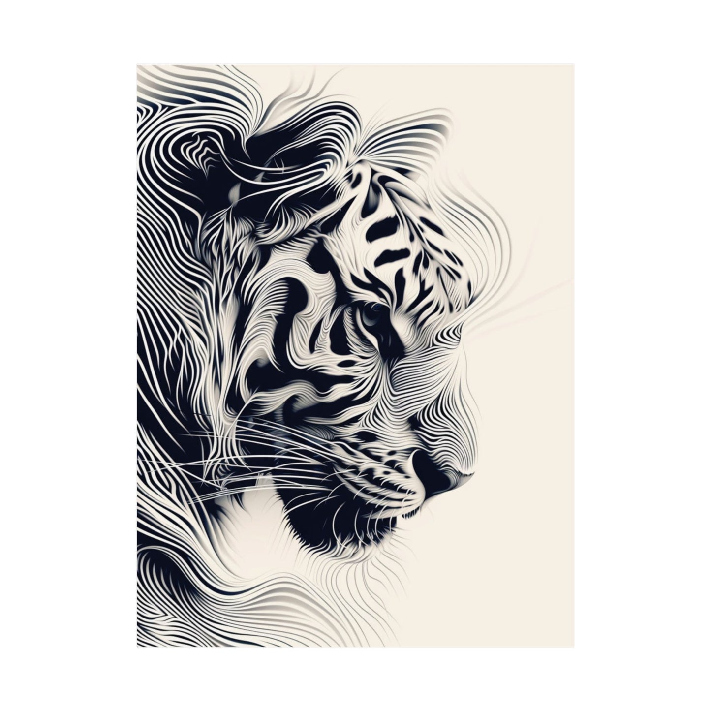 Flowing Tiger Printed Poster