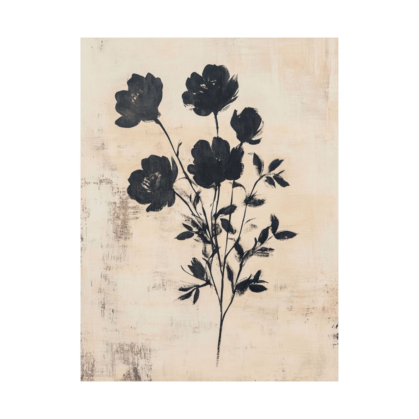 Rustic Beige Peony Poster