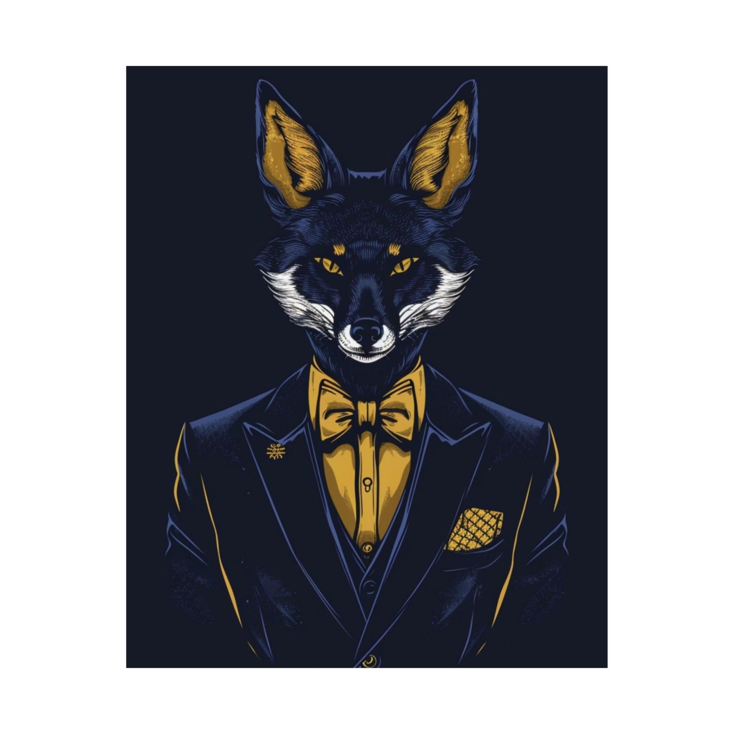 Midnight Gentleman Fox Printed Poster
