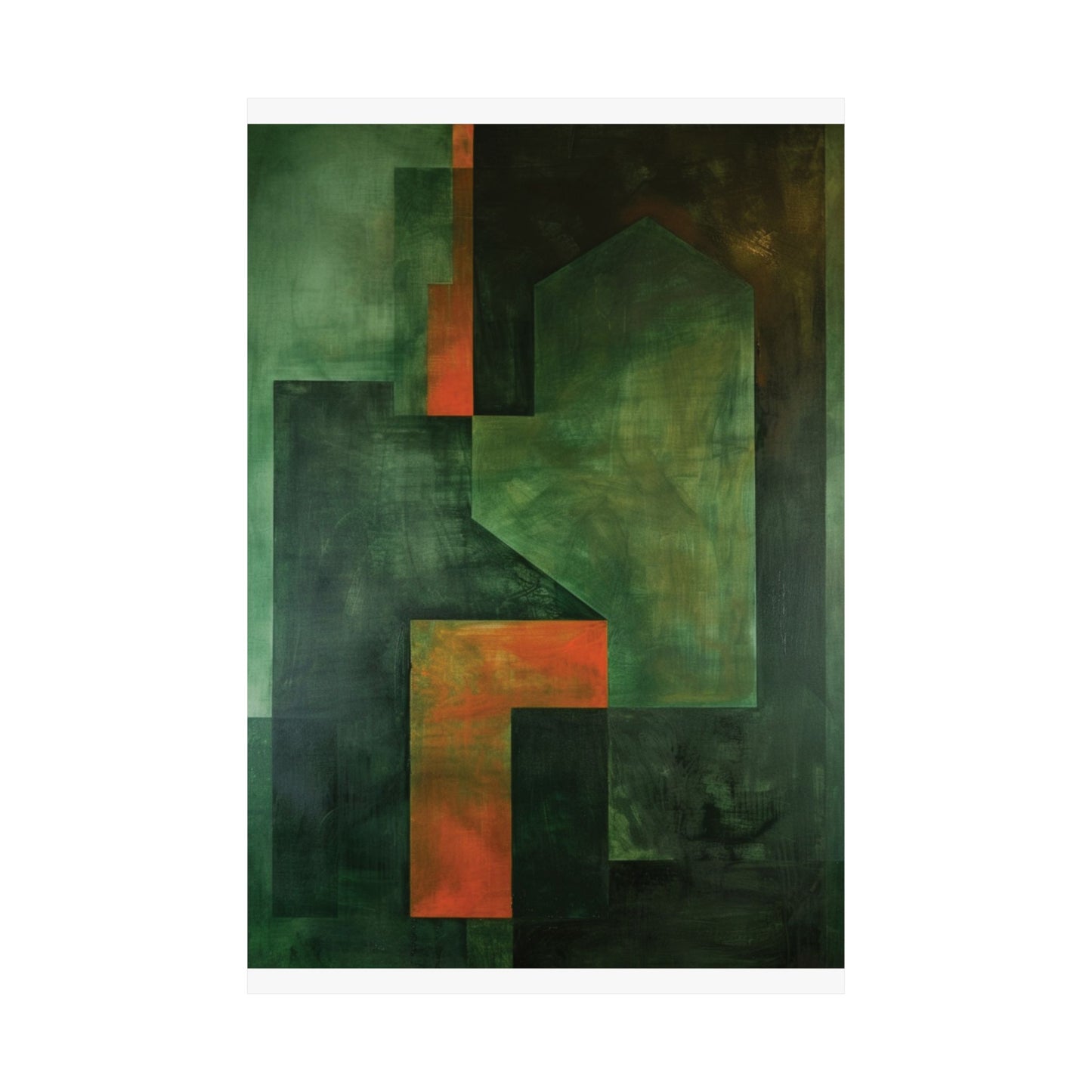 Emerald Geometry Abstract Printed Poster