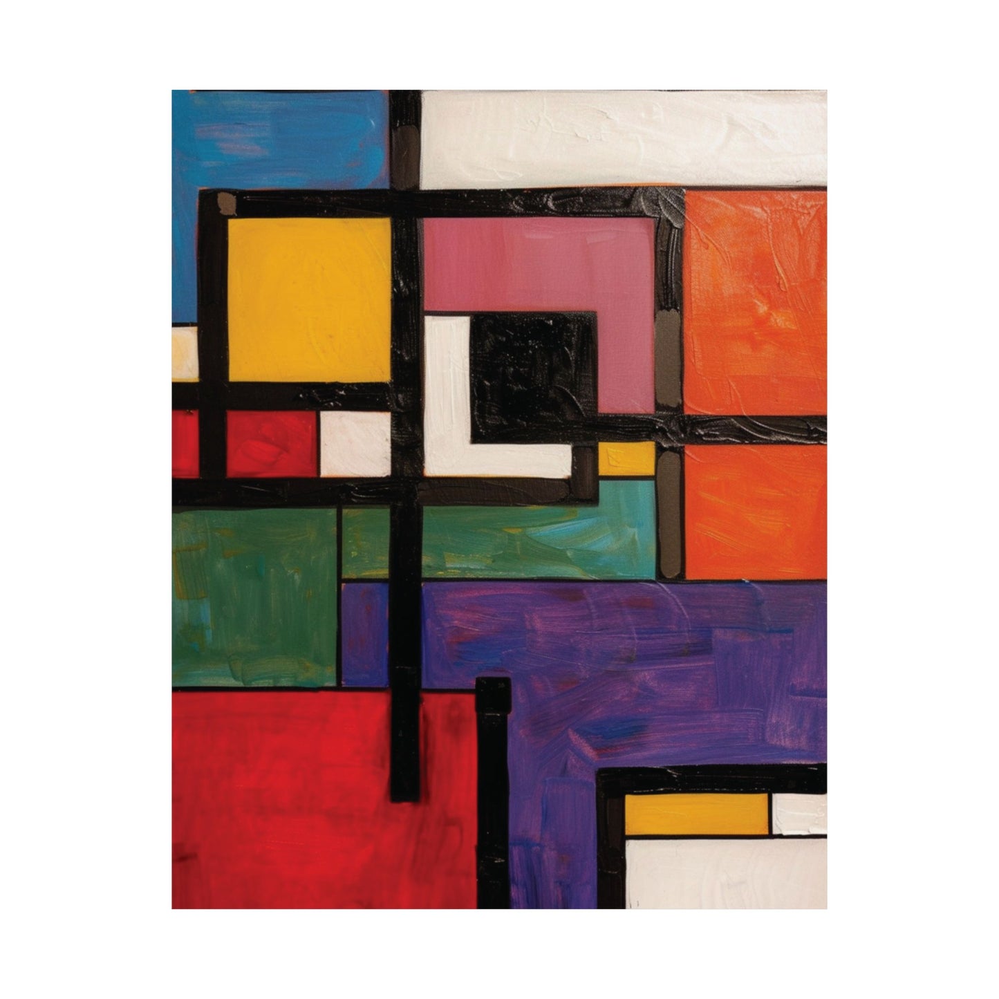 Geometric Color Blocks Printed Poster