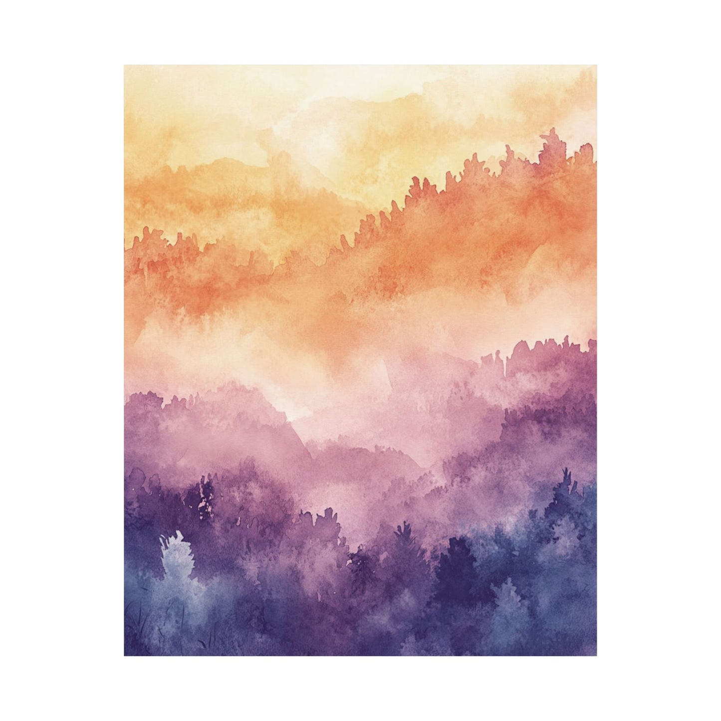 Misty Forest Sunset Poster