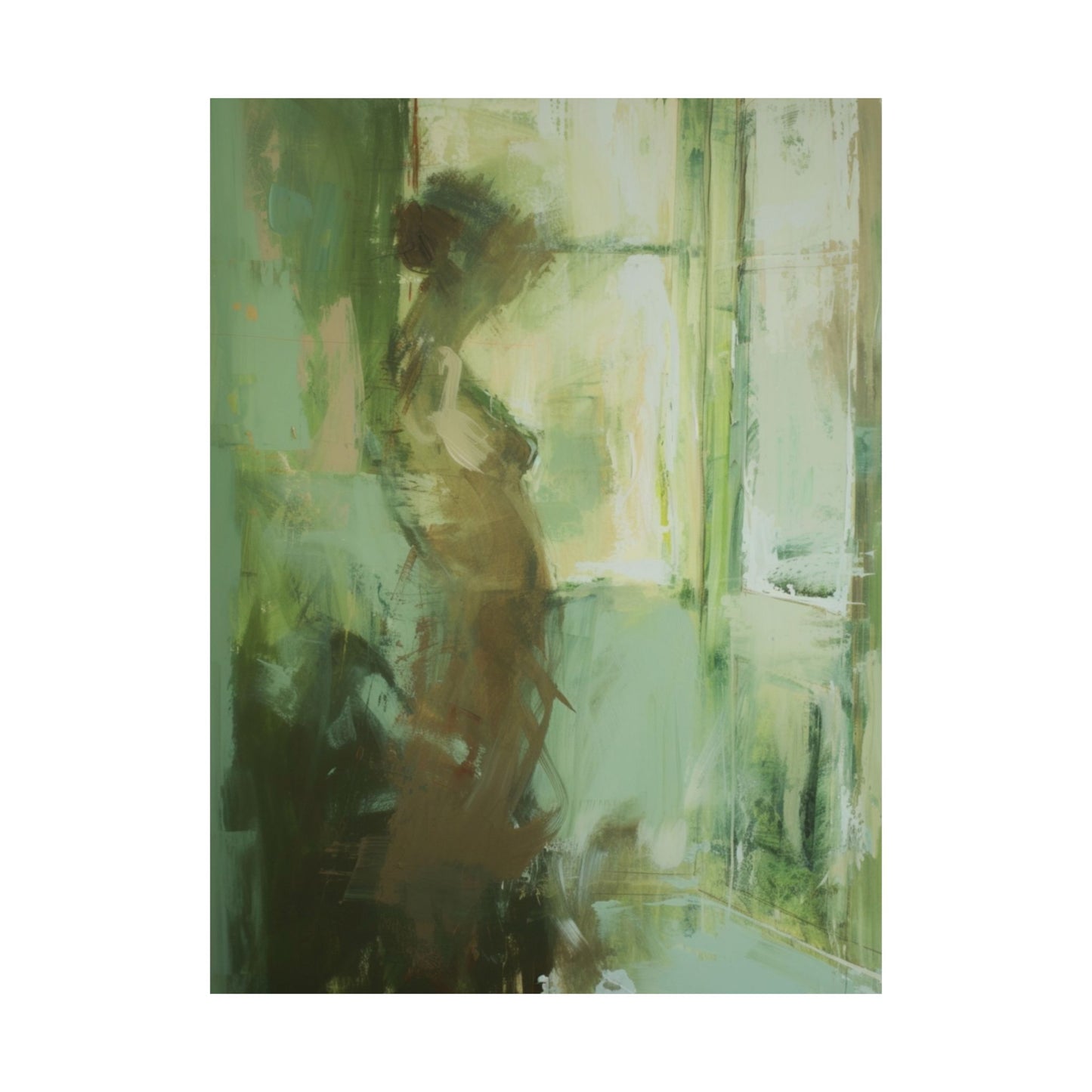 Abstract Woman by Window Printed Poster
