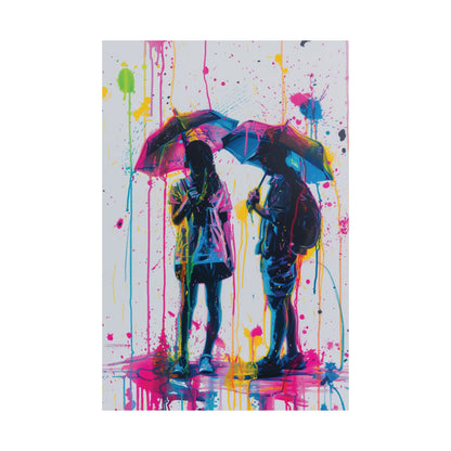Neon Umbrellas Art Print