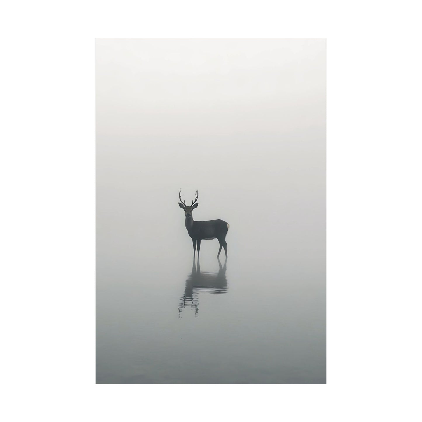Serene Stag Reflection Printed Poster