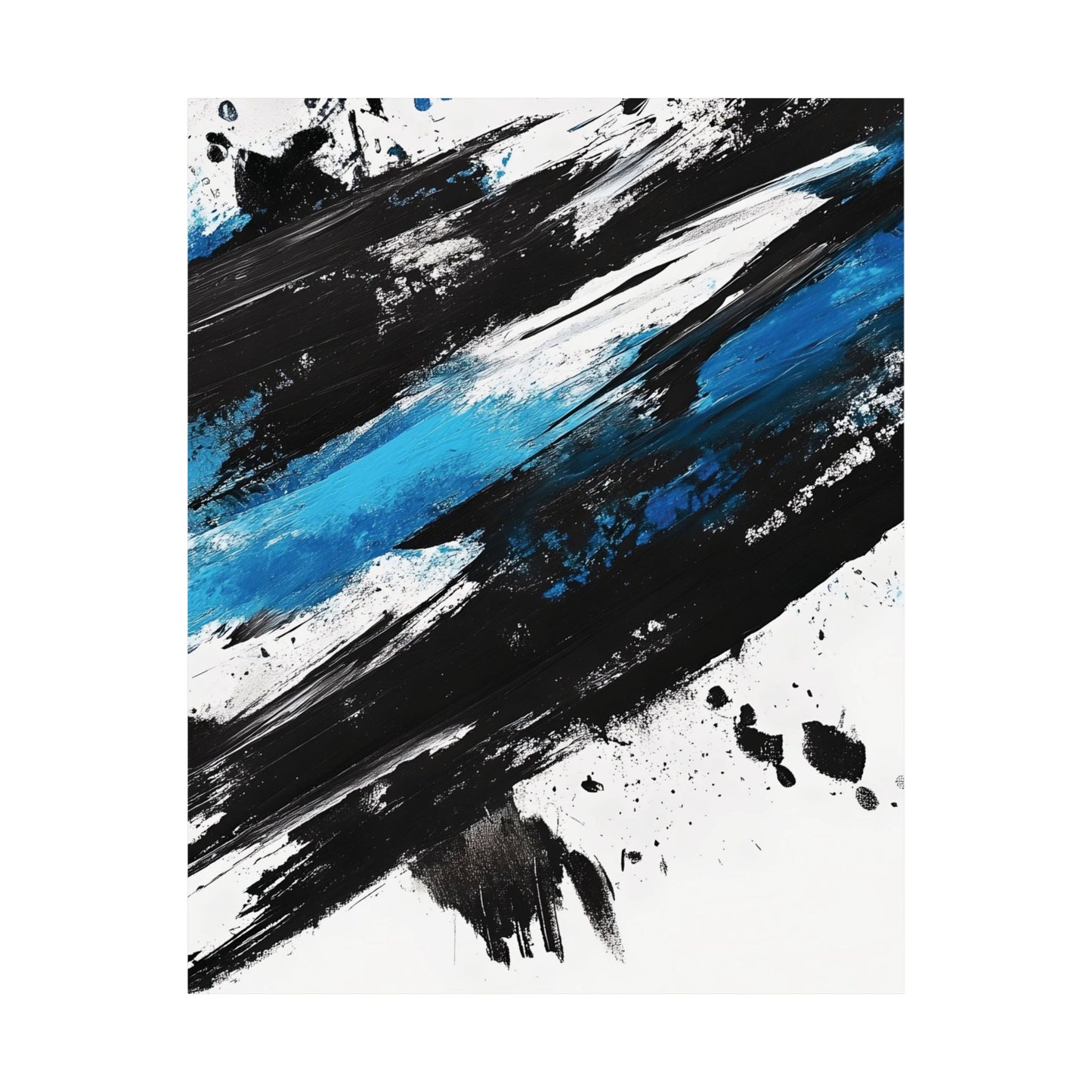 Electric Blue Motion Printed Poster