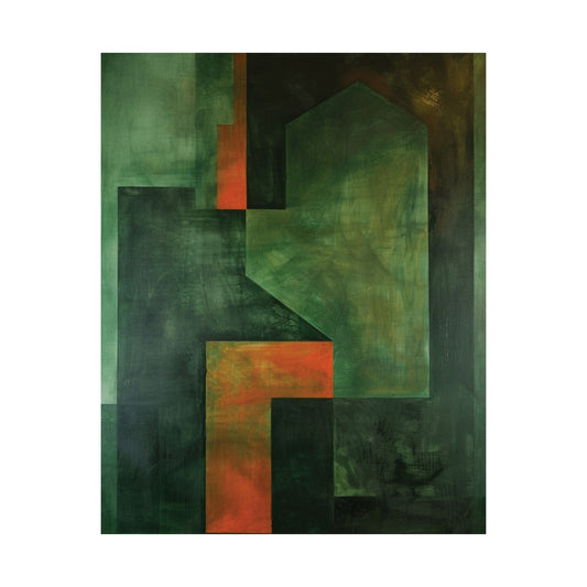 Emerald Geometry Abstract Printed Poster