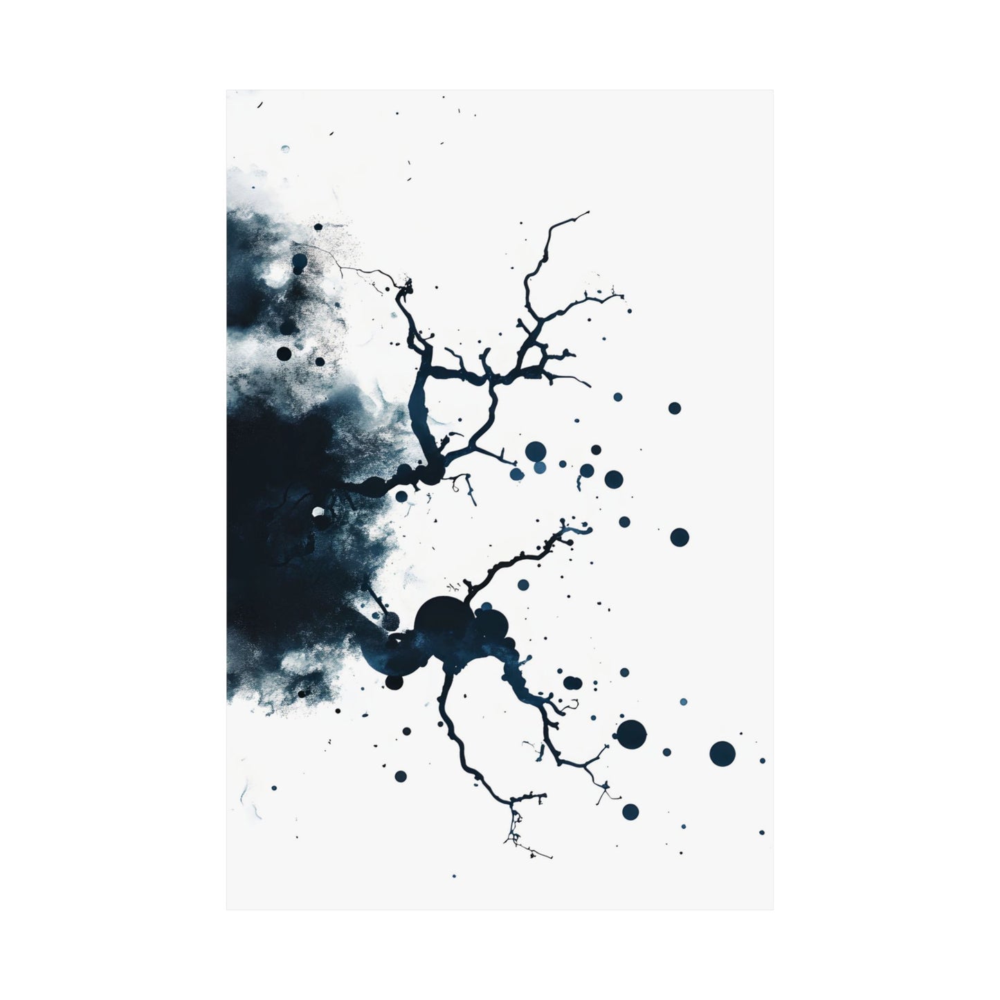 Indigo Ink Branches Printed Poster