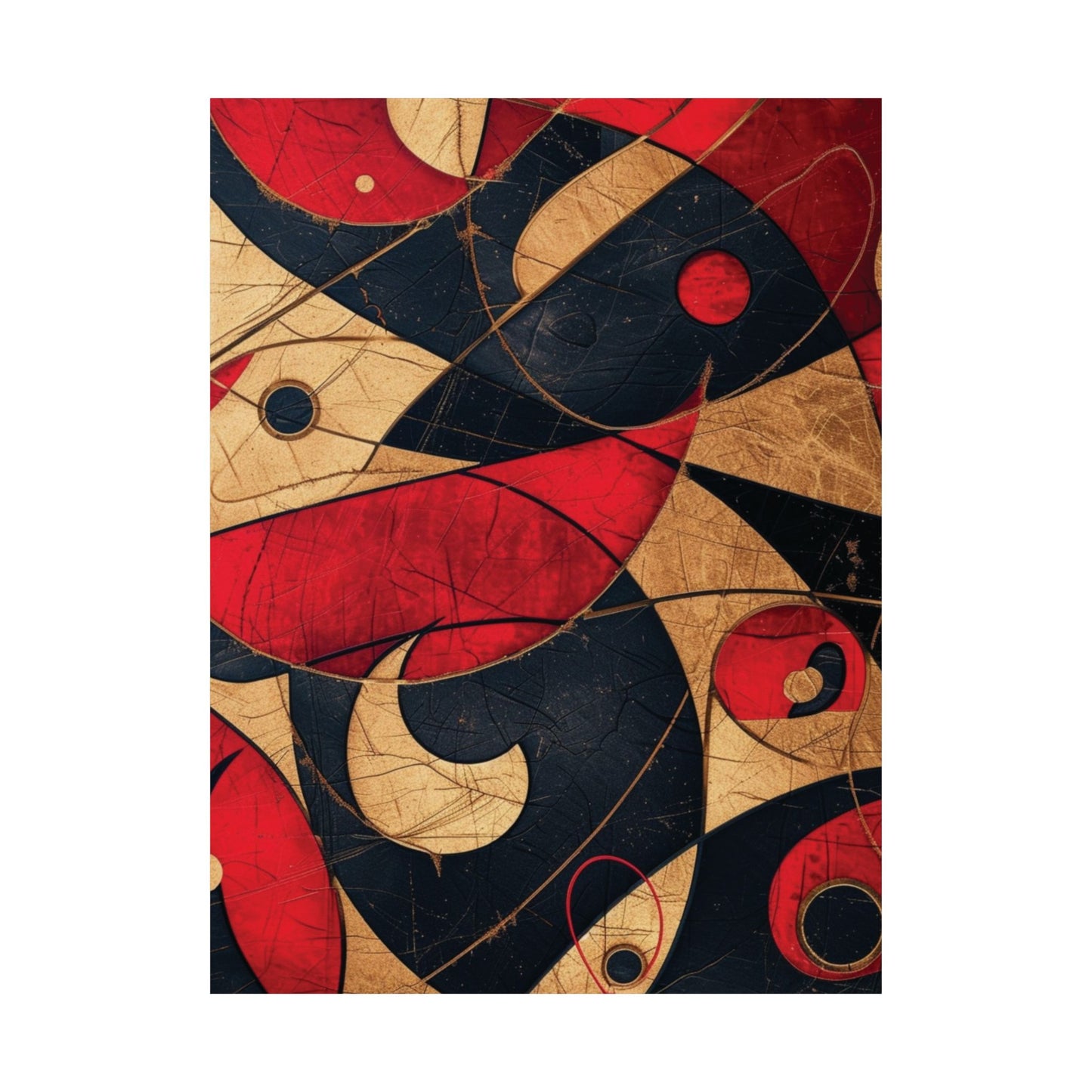 Crimson Geometry Printed Poster