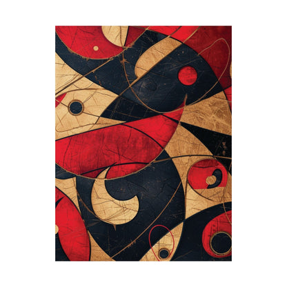 Crimson Geometry Poster