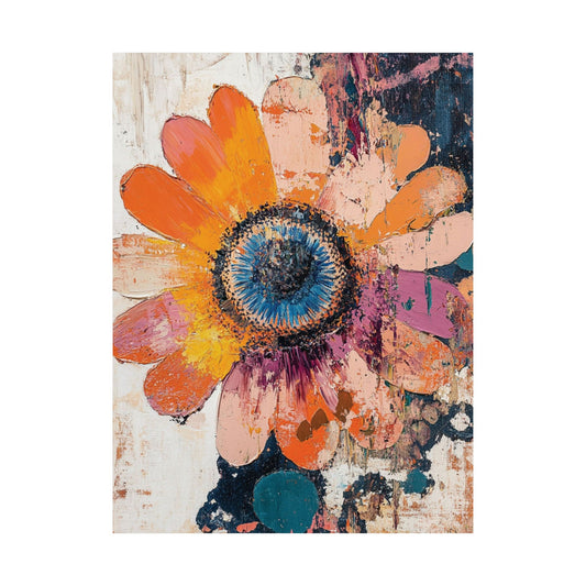 Textured Orange Daisy Poster