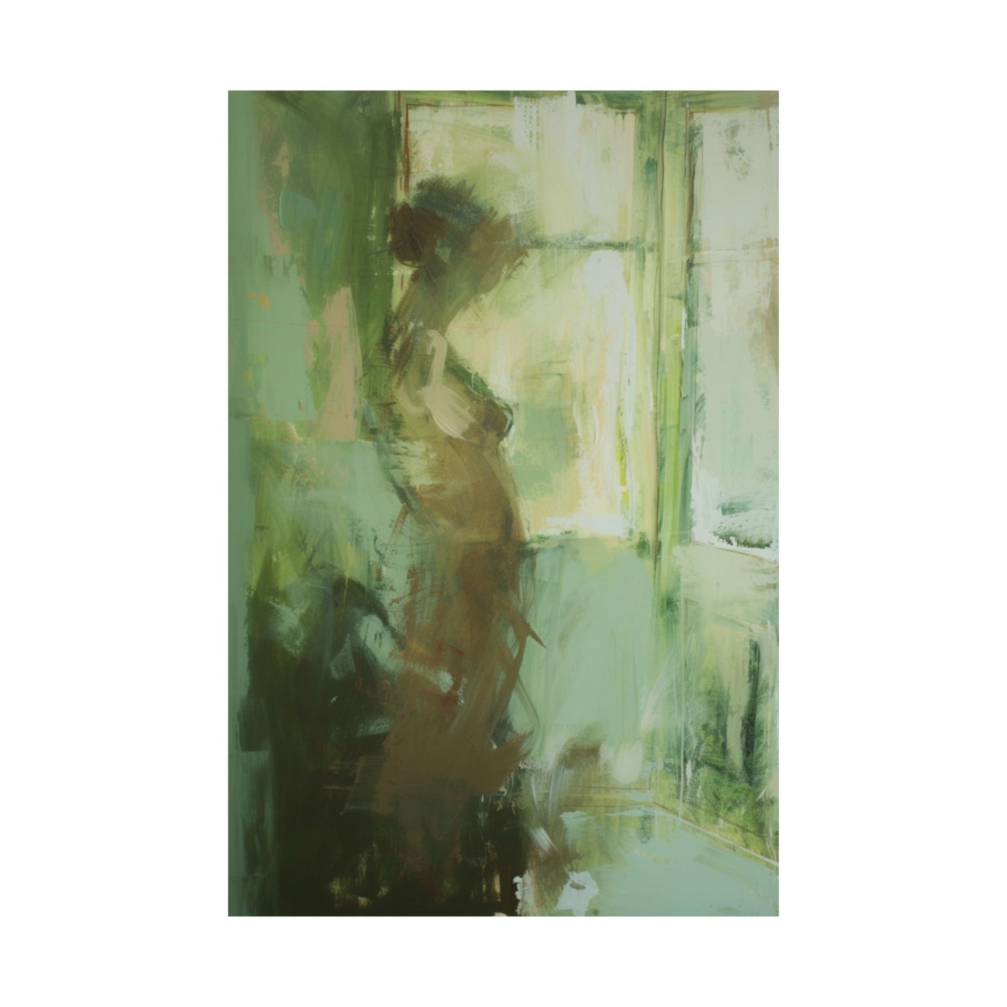 Abstract Woman by Window Printed Poster