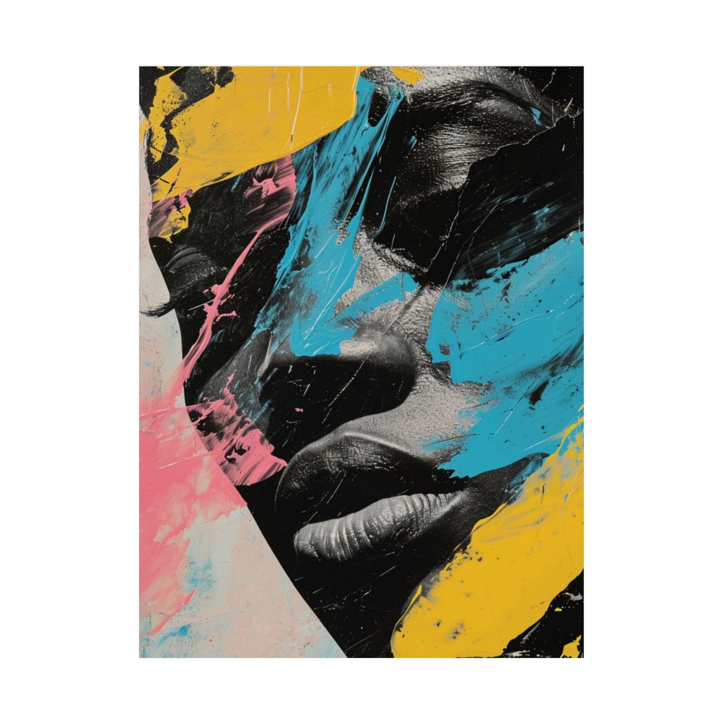 Color Splash Portrait Printed Poster