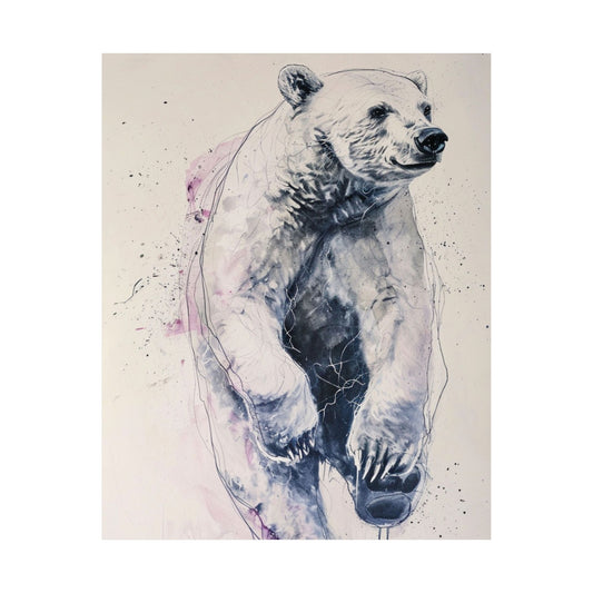Watercolor Polar Bear Printed Poster