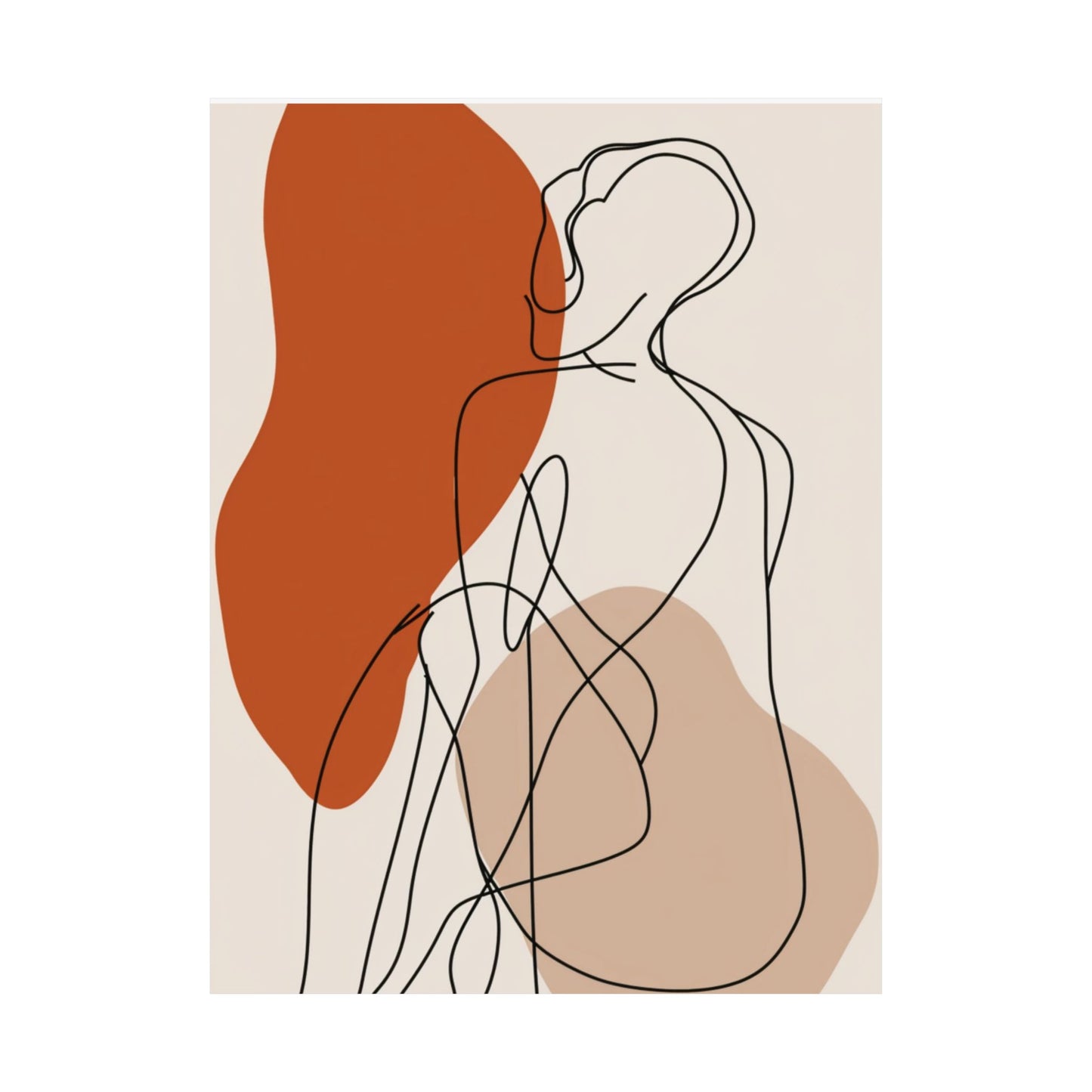 Terracotta Line Woman Printed Poster