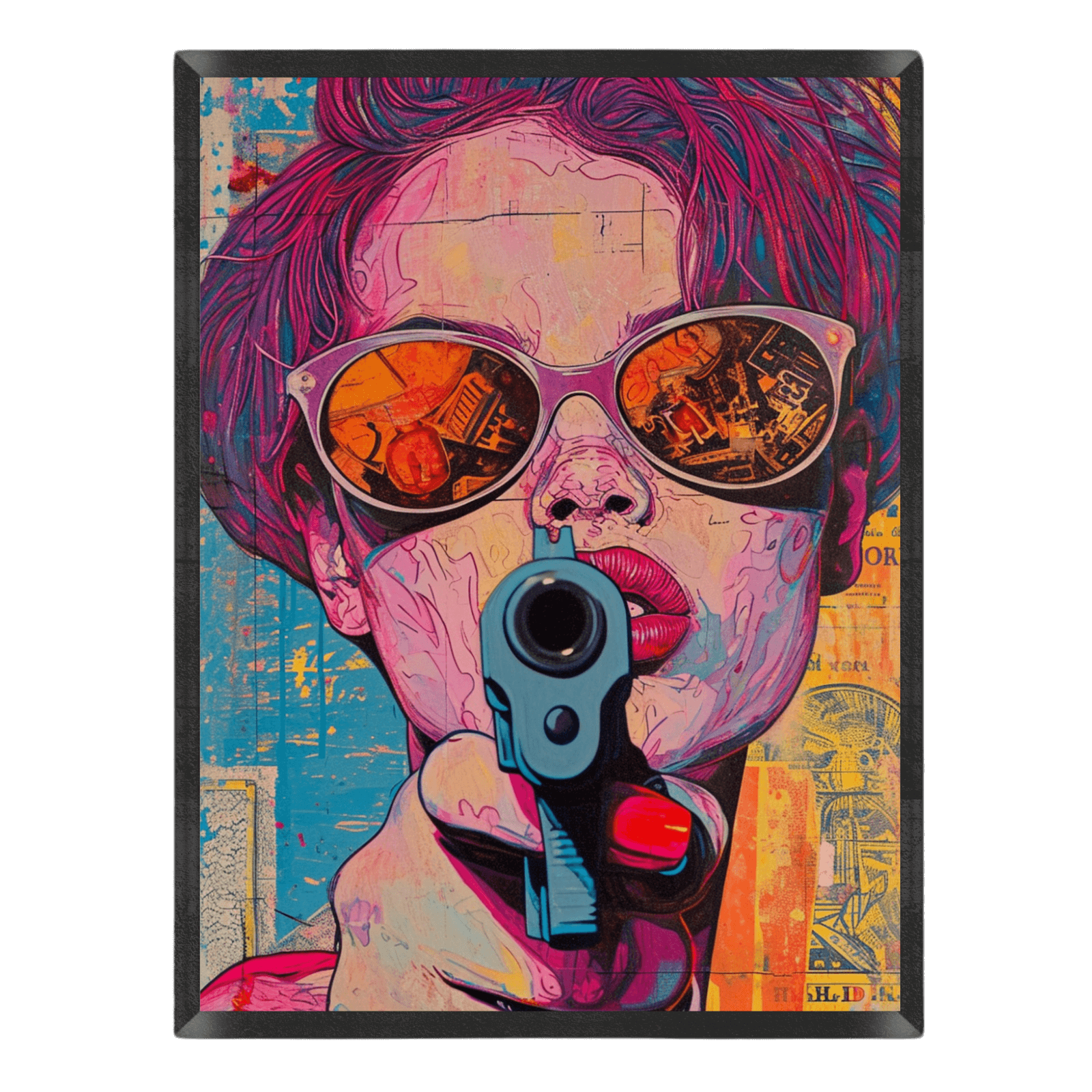 Pop Art Woman with Gun