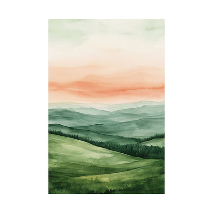 Peach Sky Hills Poster