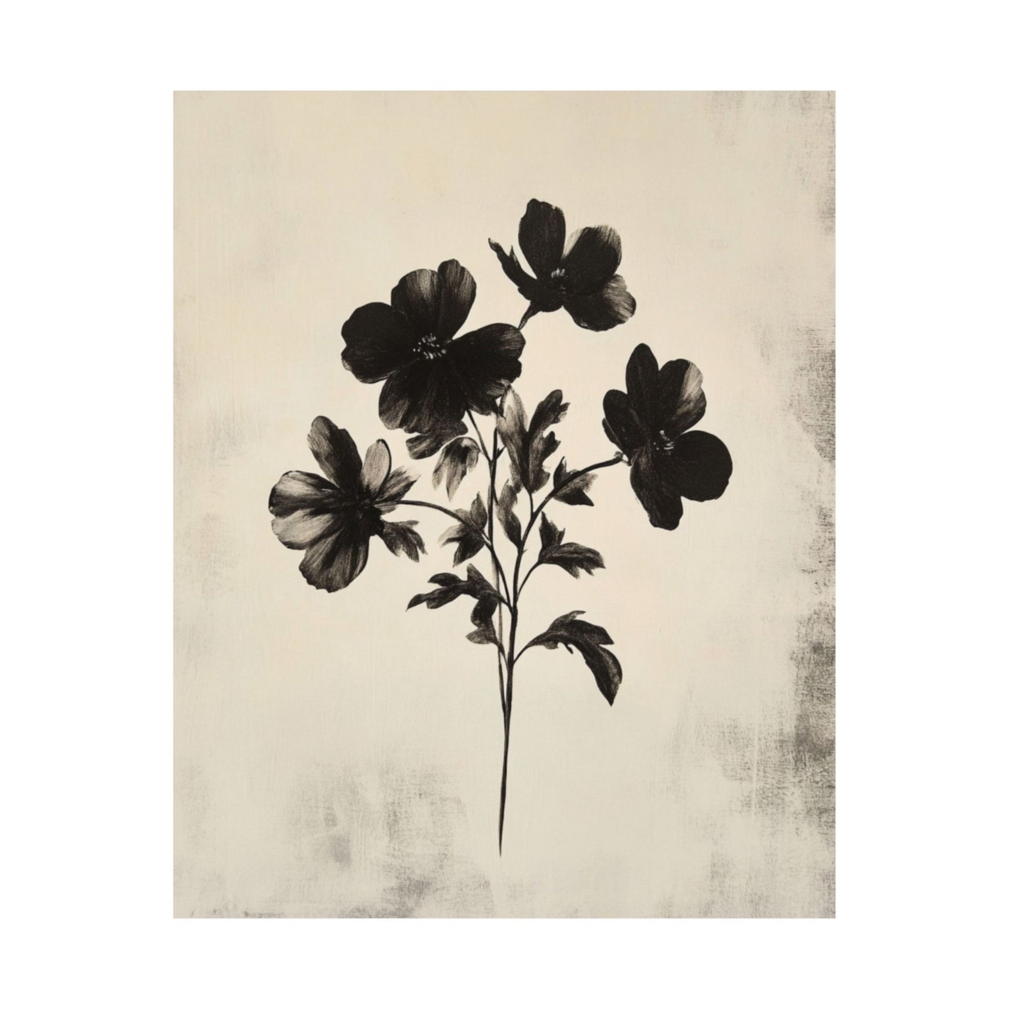 Vintage Dark Floral Poster
