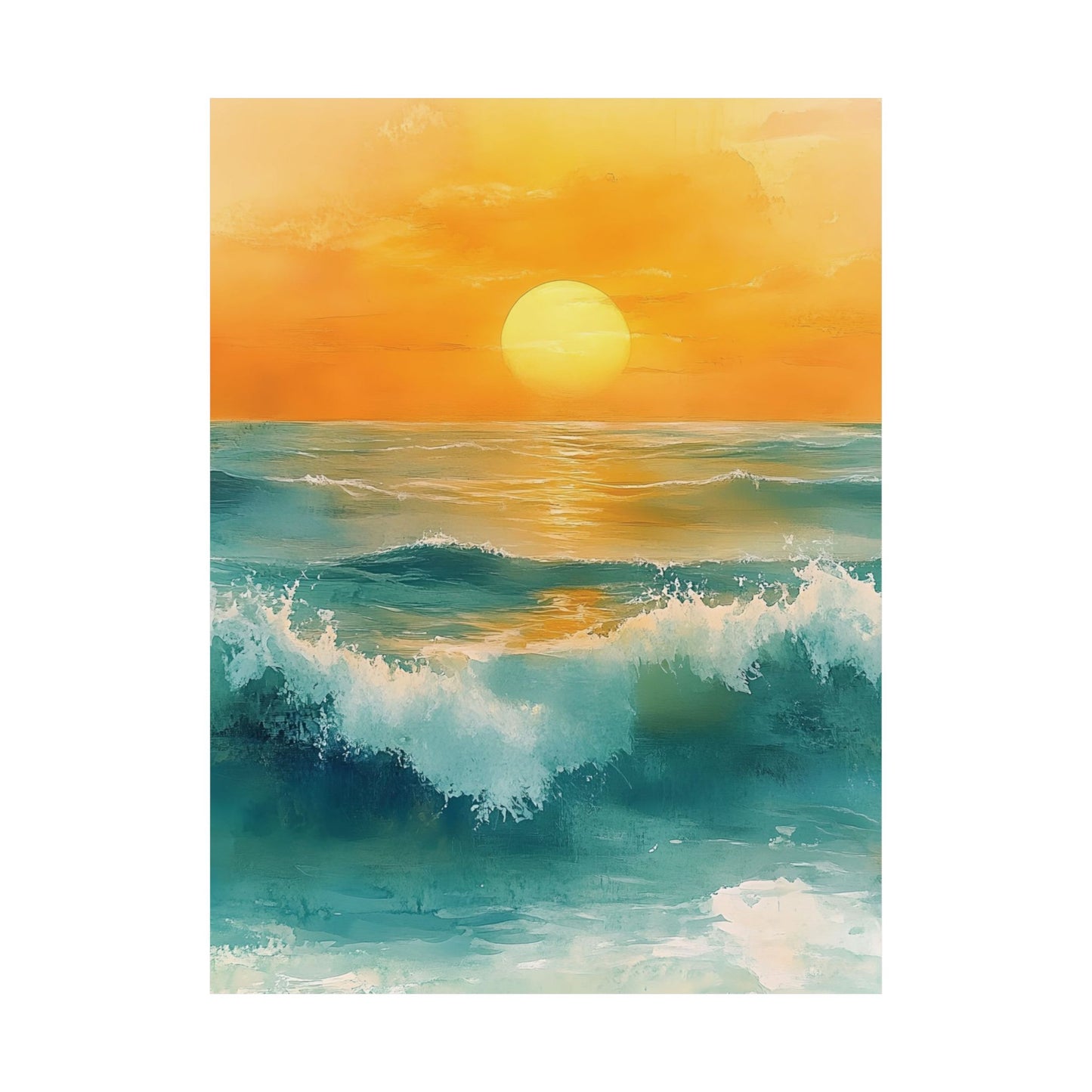 Waves of Golden Hour Printed Poster