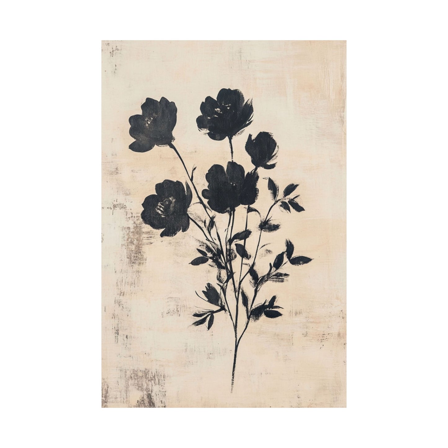 Rustic Beige Peony Poster