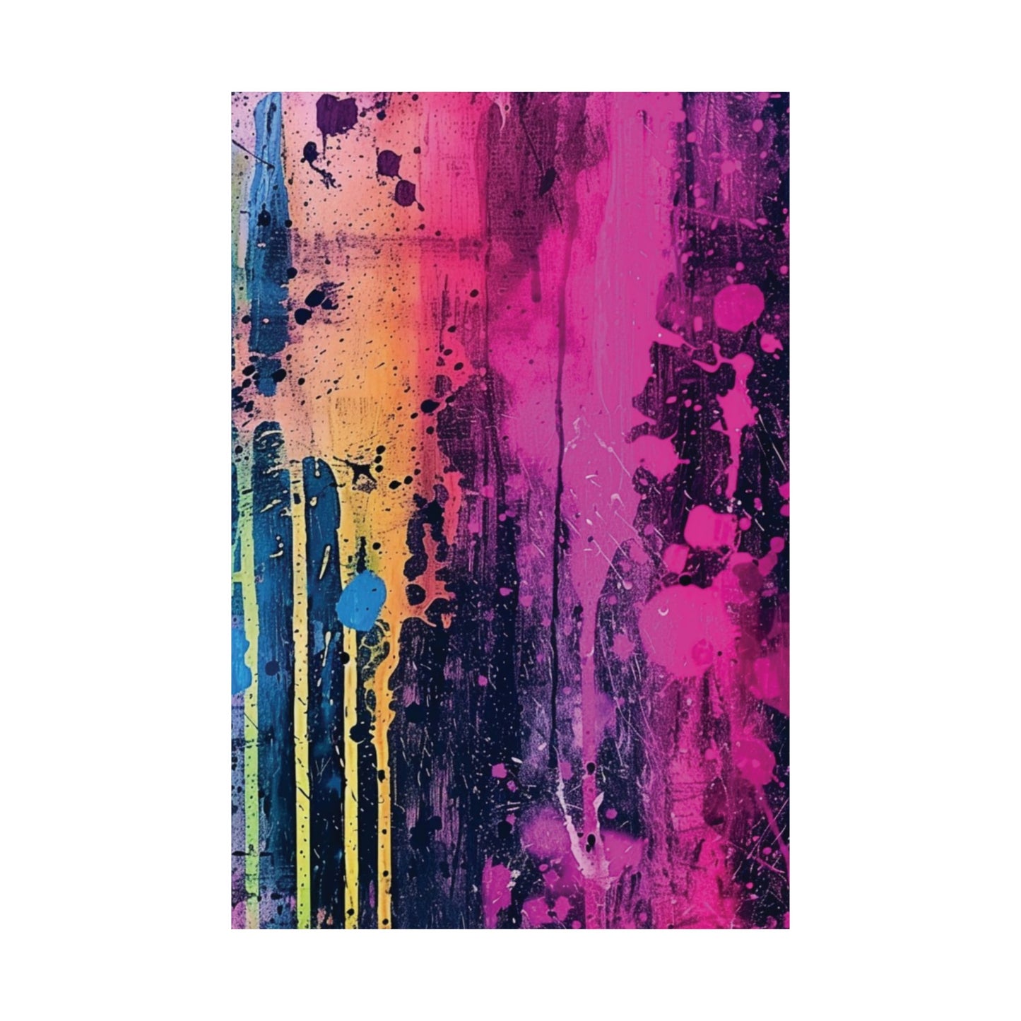 Neon Drip Printed Poster