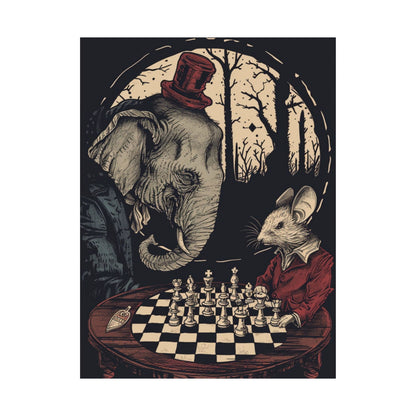 Elephant, Mouse, Chess Poster