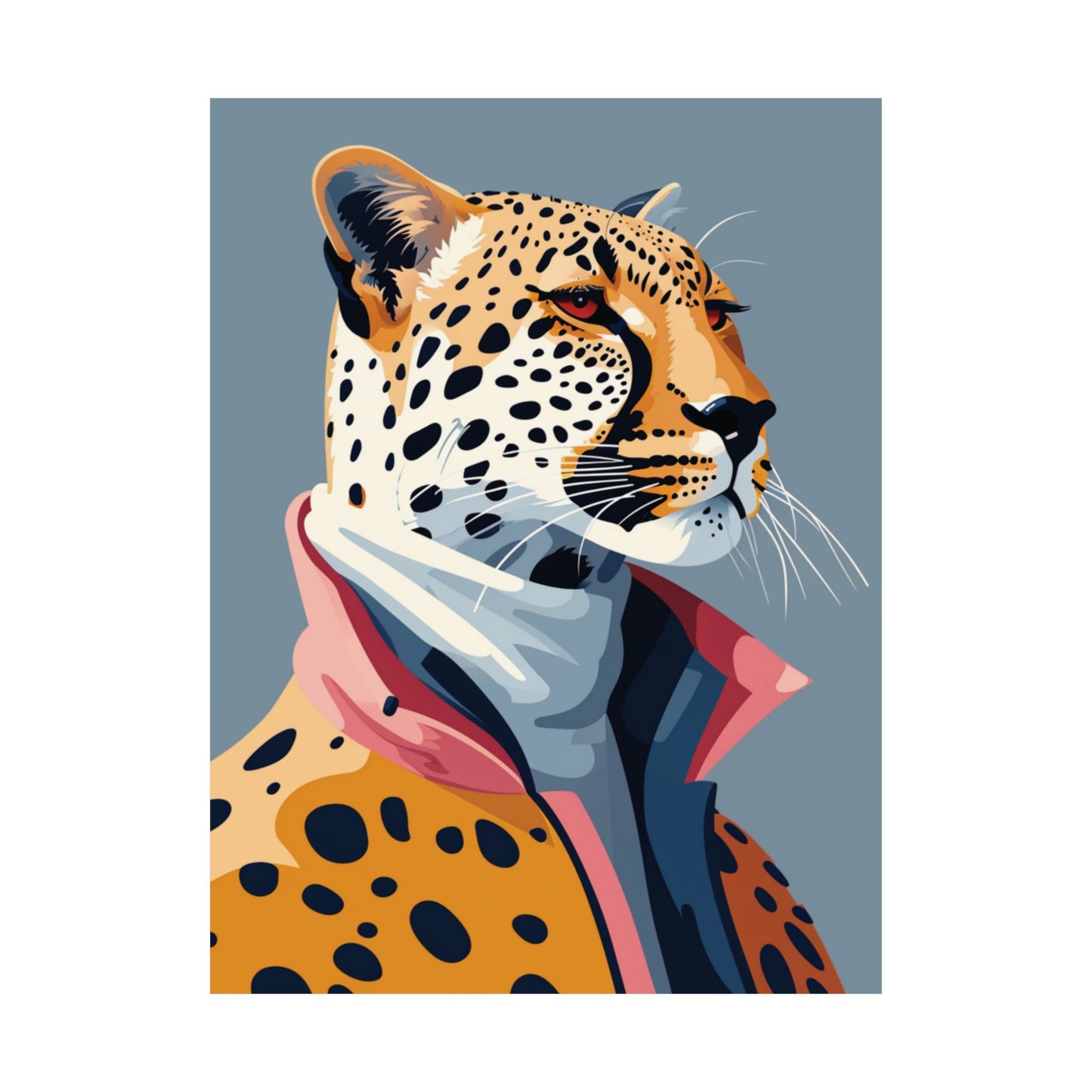 Stylish Cheetah Portrait Printed Poster