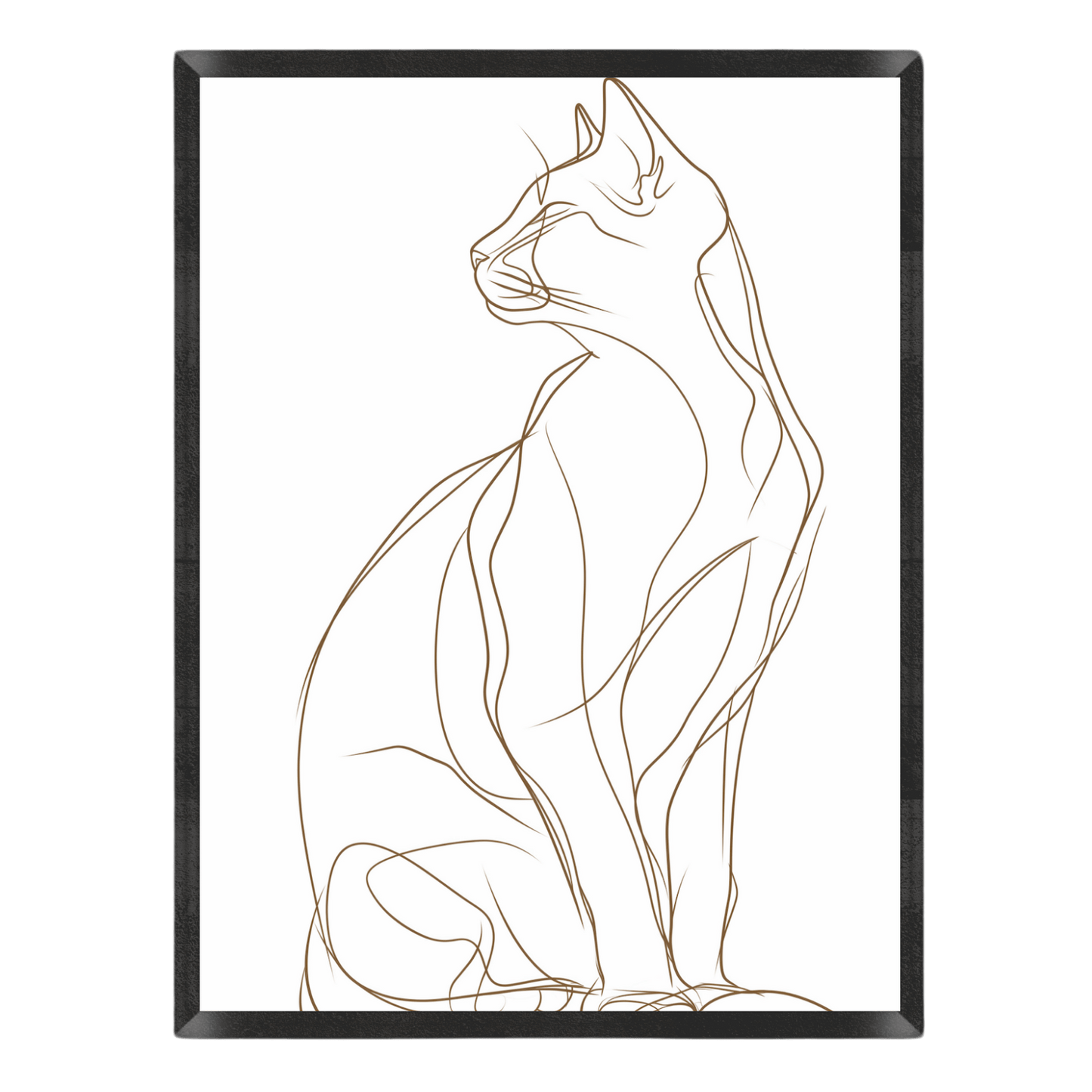 Minimalist Cat Line Art