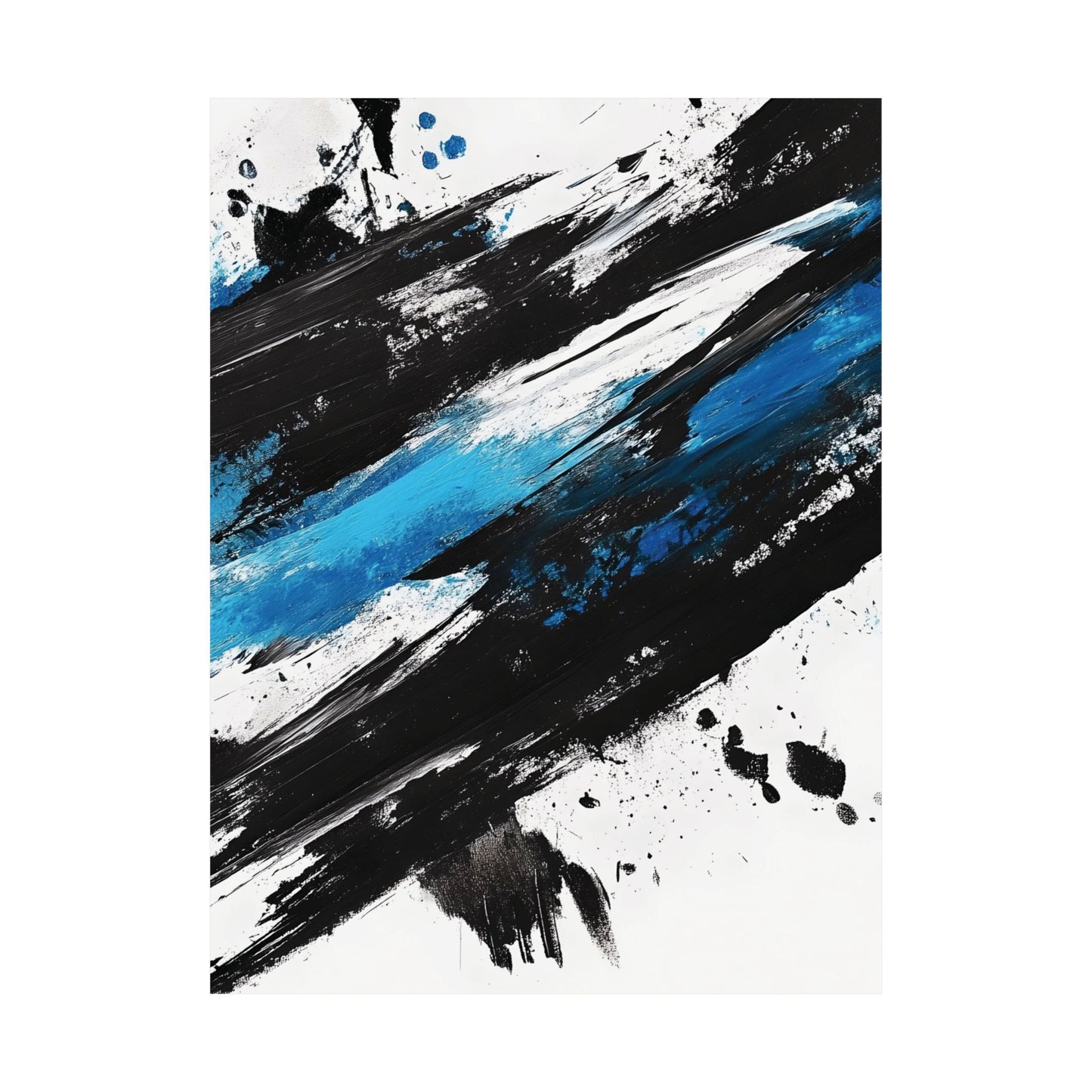 Electric Blue Motion Printed Poster