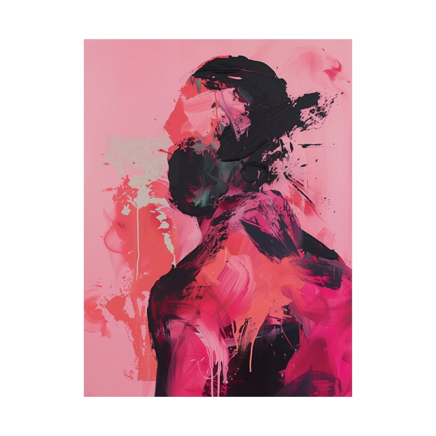 Abstract Man in Pink Printed Poster