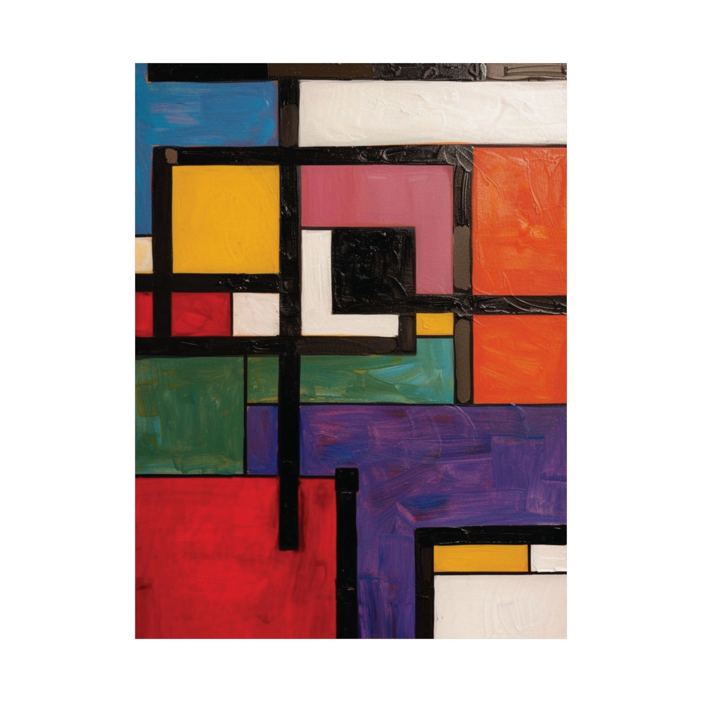 Geometric Color Blocks Printed Poster