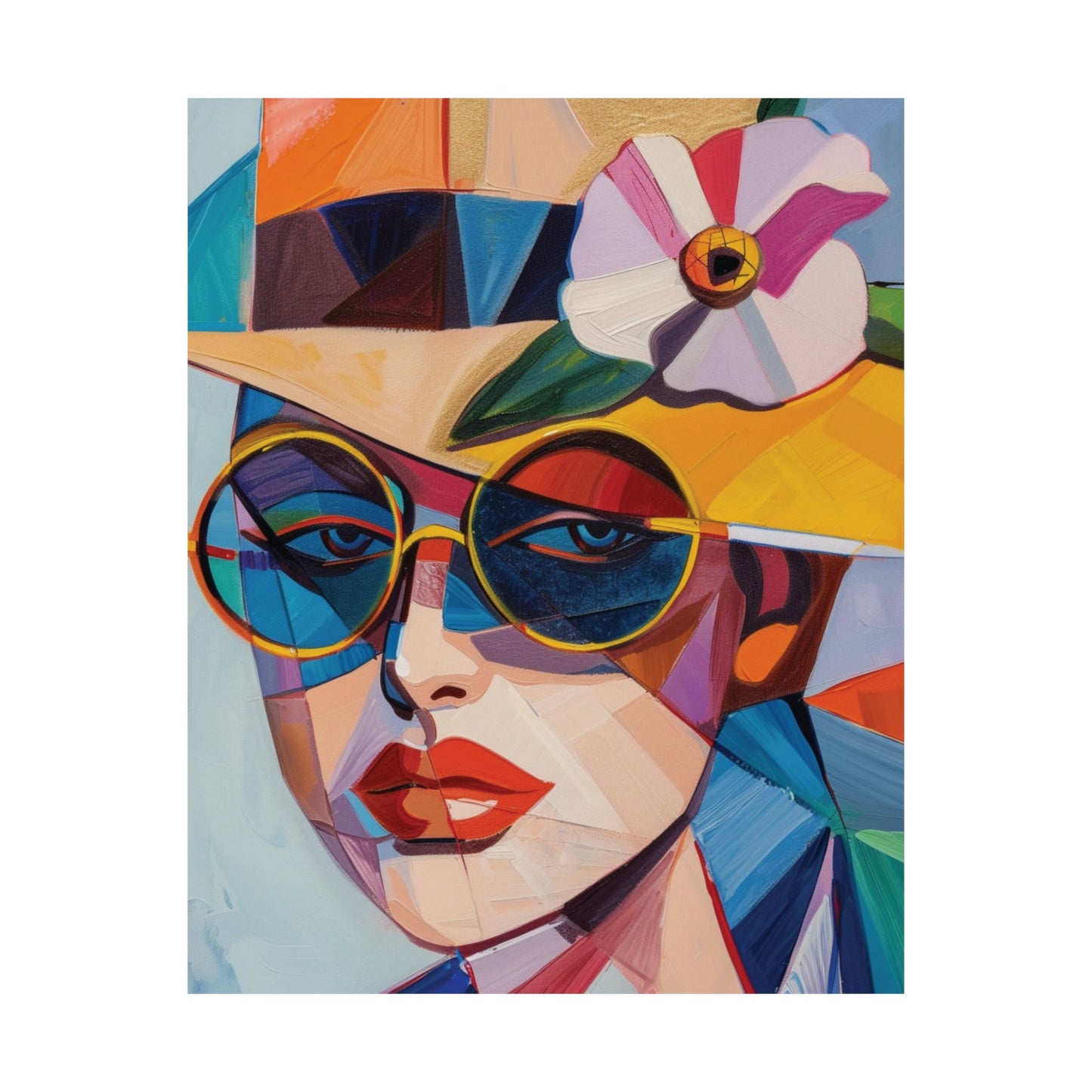 Colorful Woman Portrait Printed Poster