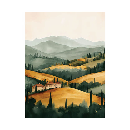 Rolling Valley Watercolor Poster